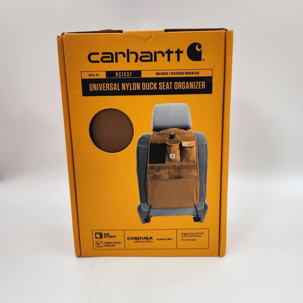 Carhartt RC1437 Universal Nylon Duck Seat Organizer Cordura Brown Rain Defender